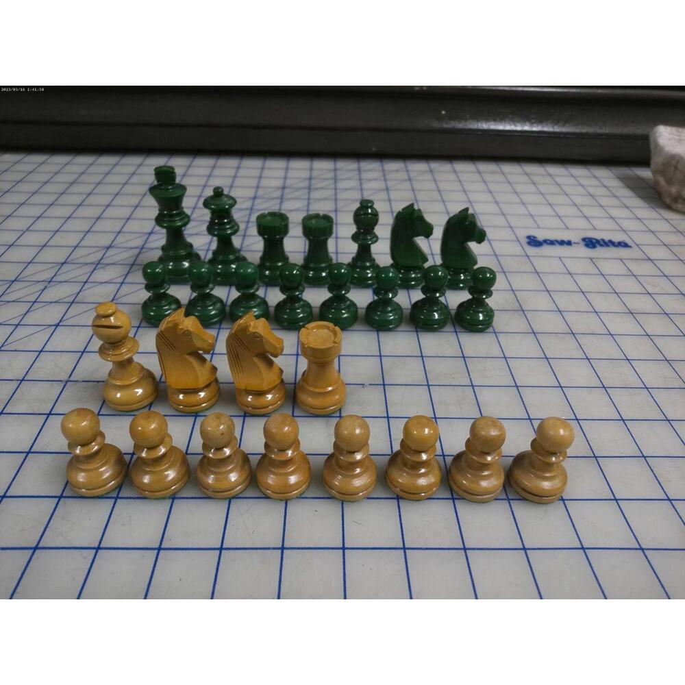 Wooden Chess Pieces Set Incomplete 27 Pieces King 3” Vintage Style